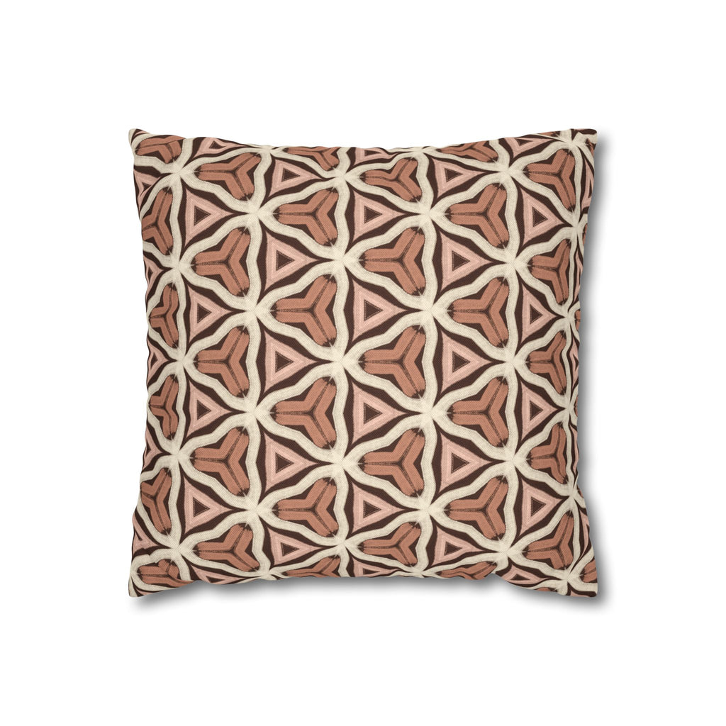 Earth Tone Tribal Pattern Decorative THROW PILLOW COVER — Spun Polyester Square Pillowcase