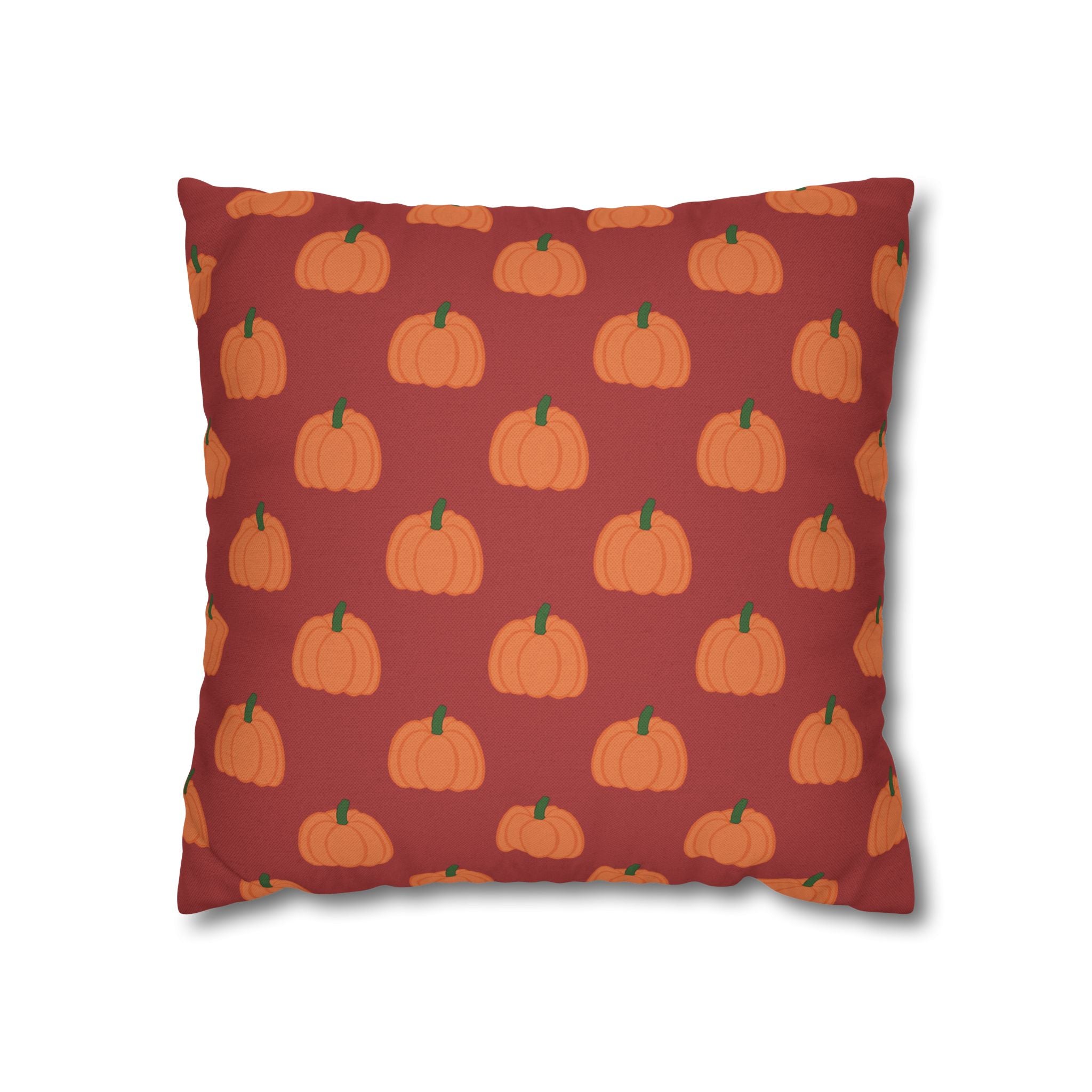 Burnt Orange Halloween Pumpkin Pattern THROW PILLOW COVER - Fall Decorative Throw Pillow Cover