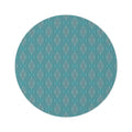 Boho Teal Diamond Round Rug — Vintage-Inspired Area Accent
