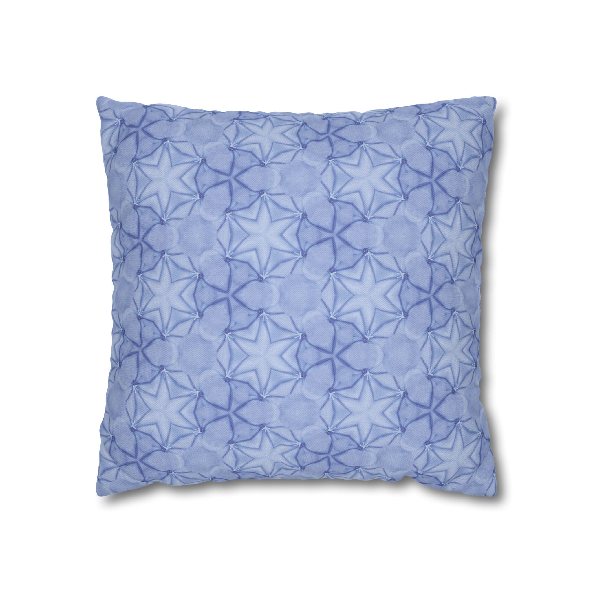 Blue Starfish THROW PILLOW COVER — Soft Starburst Decorative Square Throw Pillow Cover