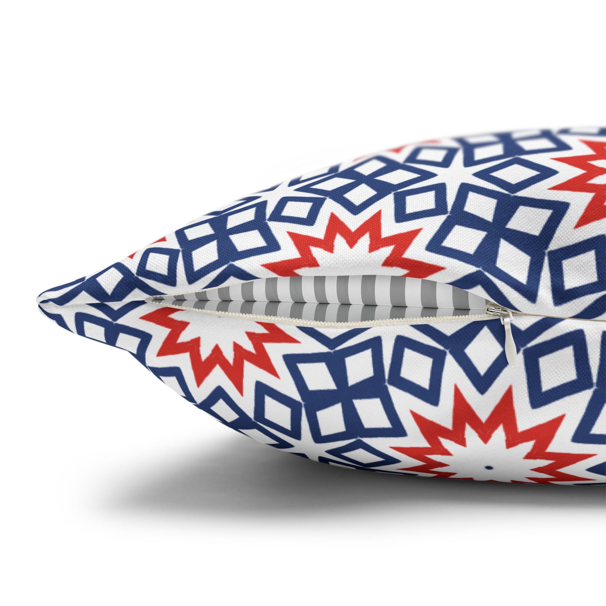 Red White & Blue Holiday THROW PILLOW COVER – Patriotic Square Throw Pillow Cover