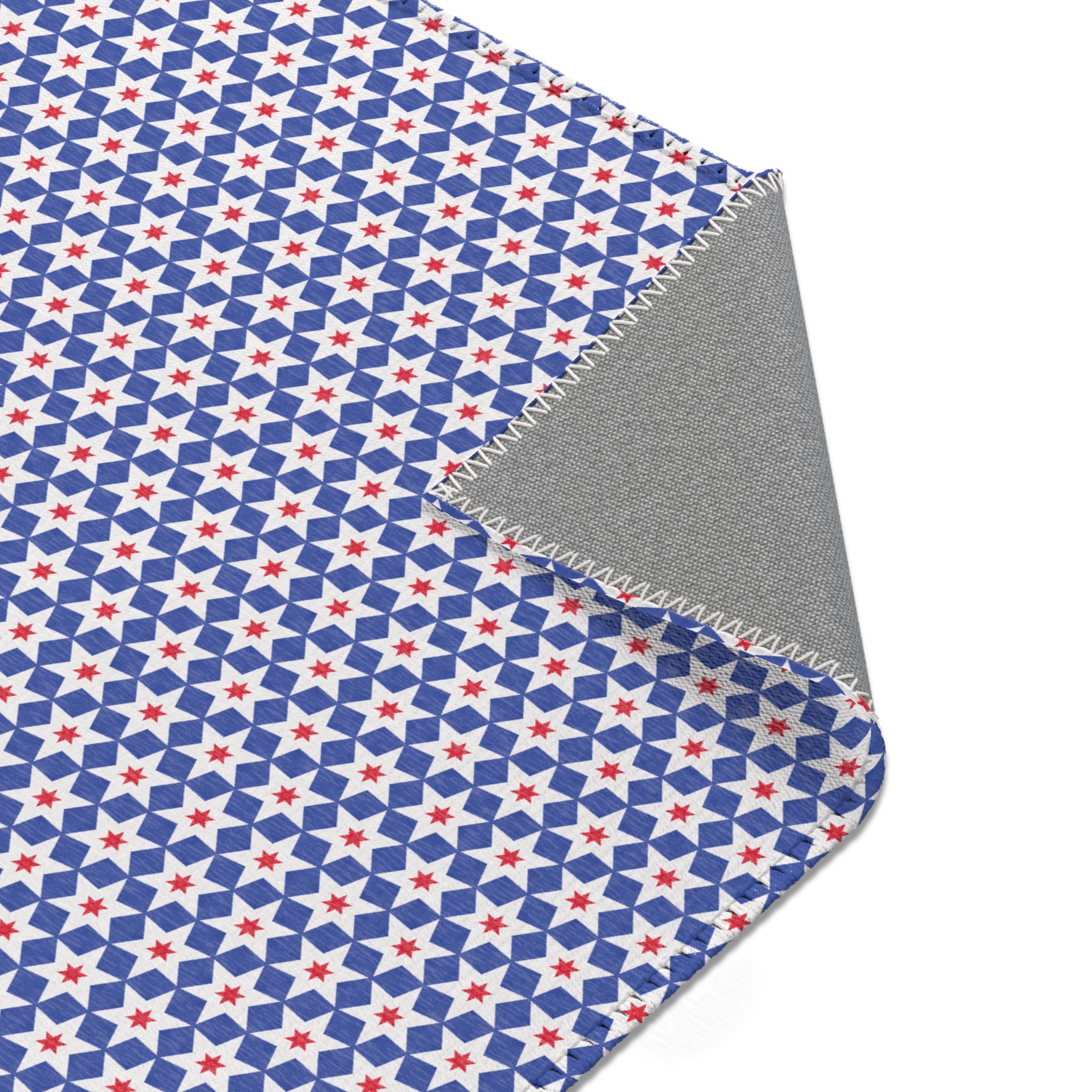 Independence Day Stars Red White and Blue Pattern Area Rug – Red, White & Blue Geometric Floor Mat