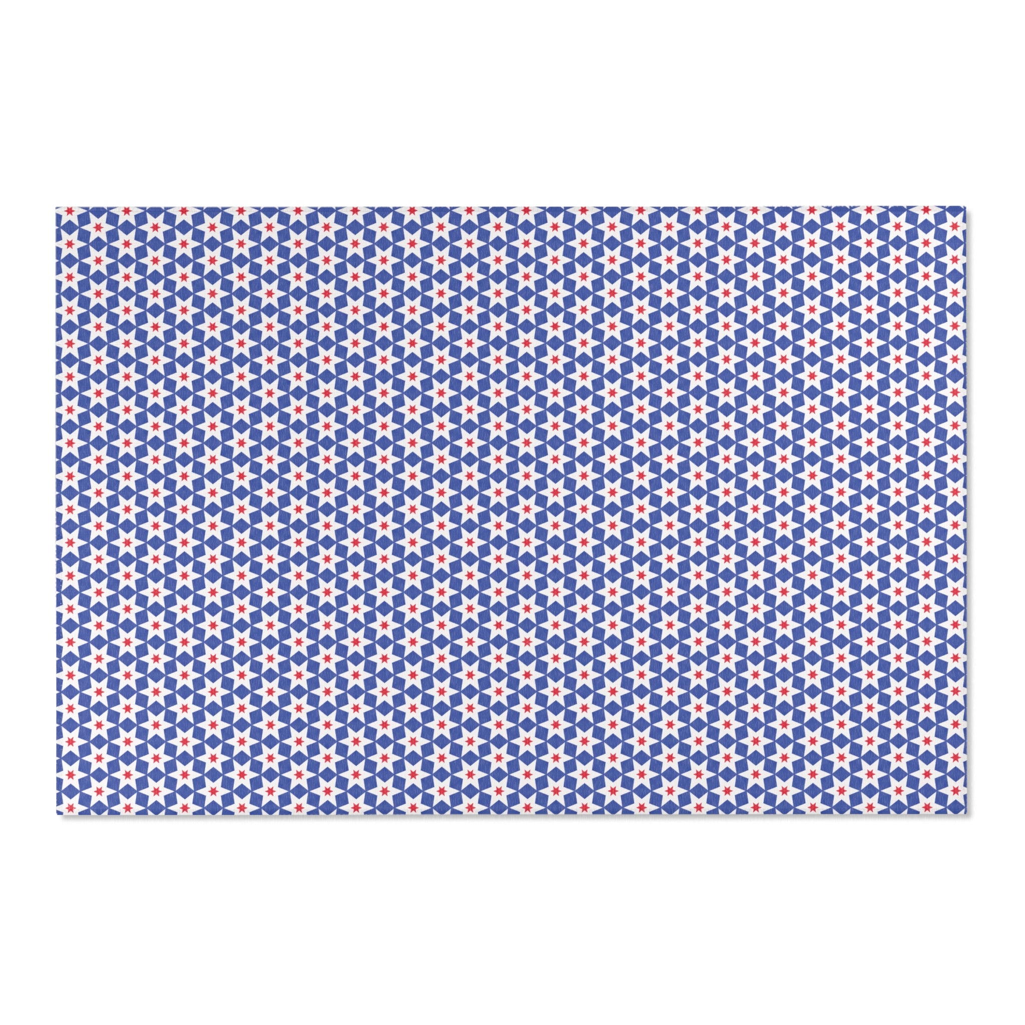 Independence Day Stars Red White and Blue Pattern Area Rug – Red, White & Blue Geometric Floor Mat