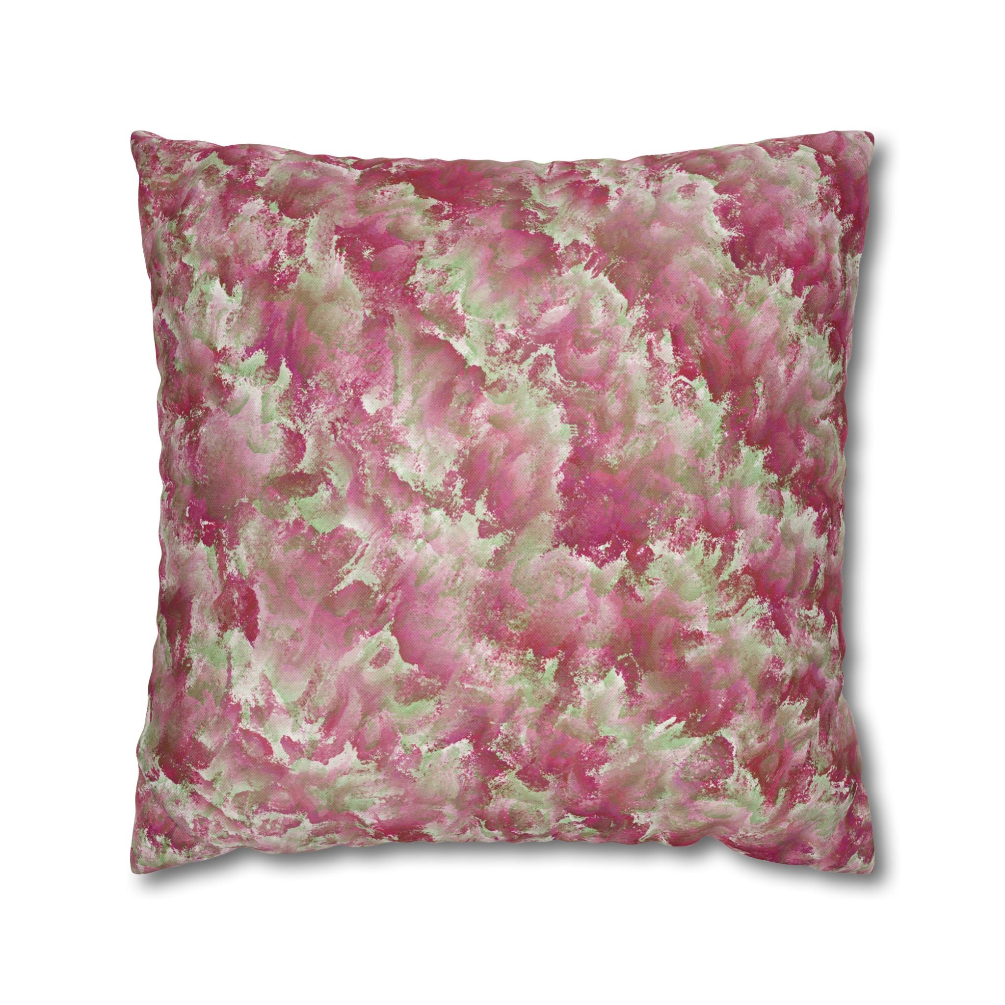 Pink Watercolor Floral THROW PILLOW COVER — Soft Botanical Decorative Pillow Cover