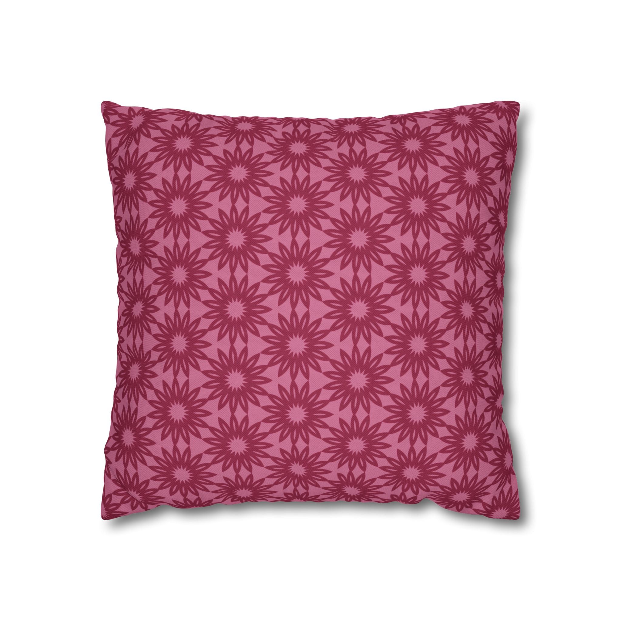 Berry Pink Floral THROW PILLOW COVER — Decorative Square Throw Pillow Cover
