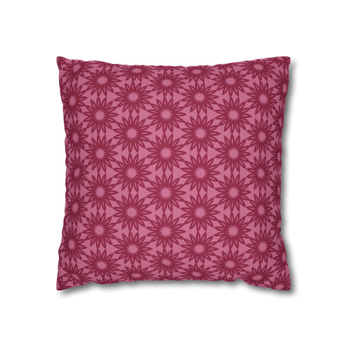 Berry Pink Floral THROW PILLOW COVER — Decorative Square Throw Pillow Cover