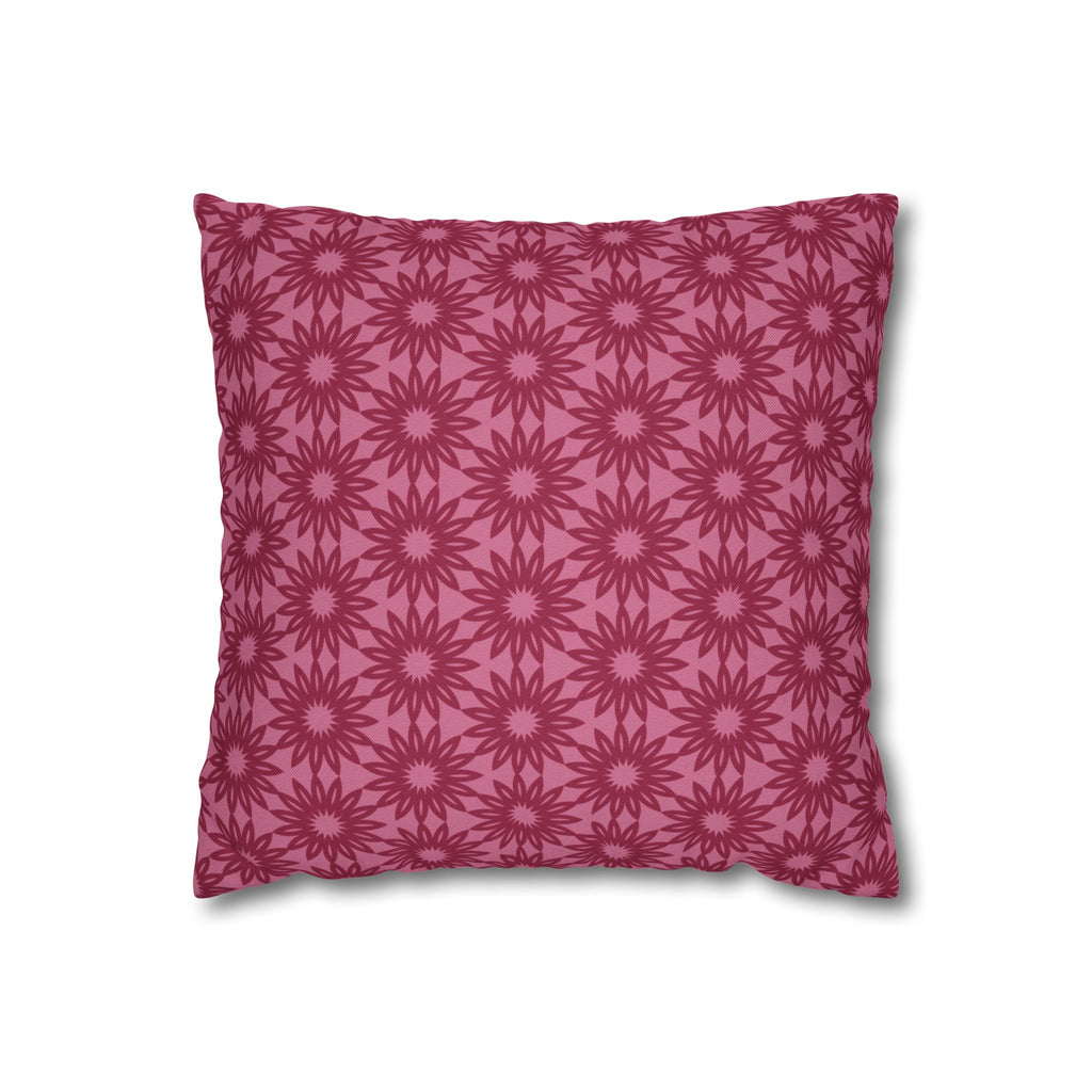 Berry Pink Floral THROW PILLOW COVER — Decorative Square Throw Pillow Cover