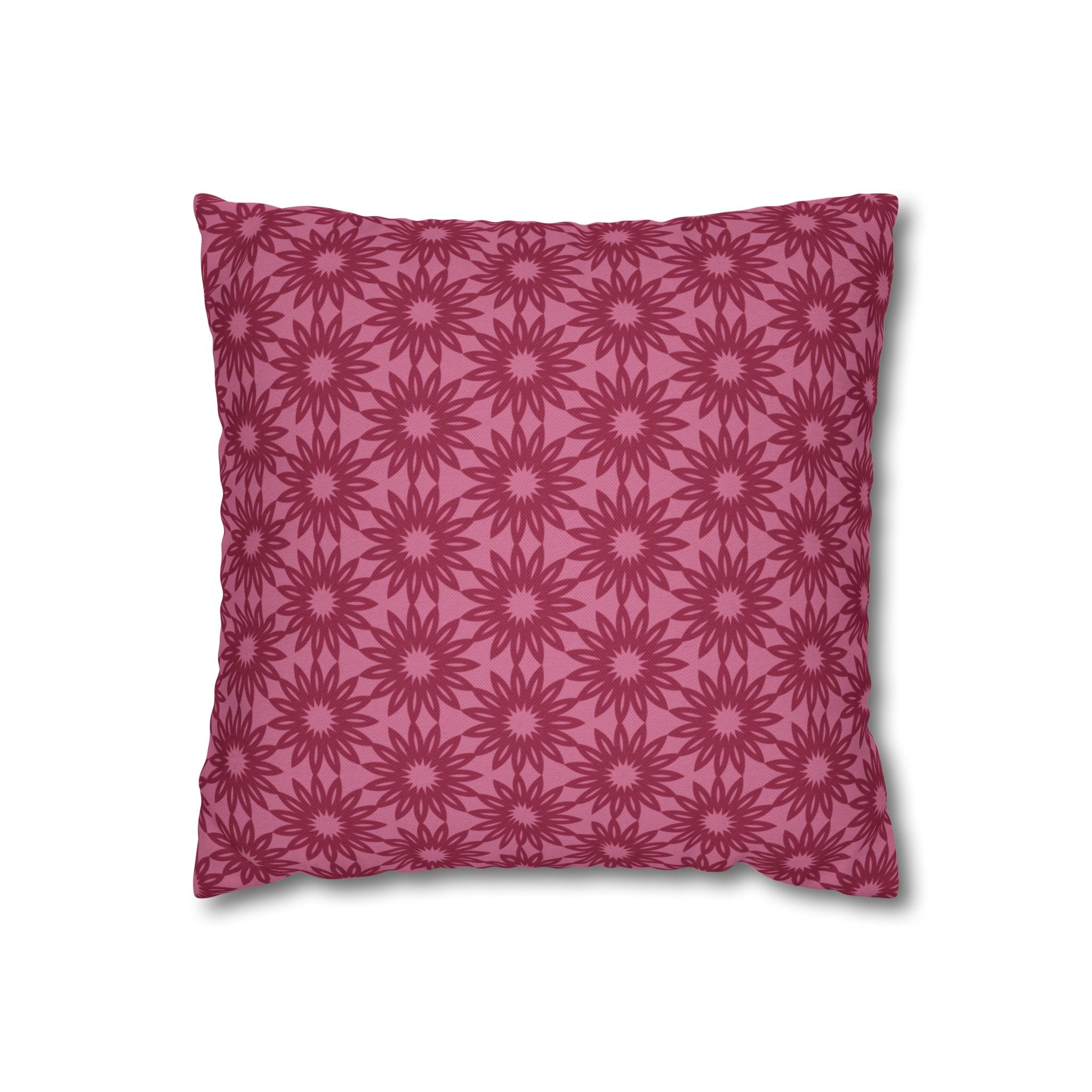 Berry Pink Floral THROW PILLOW COVER — Decorative Square Throw Pillow Cover