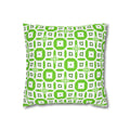 Green Geometric Square THROW PILLOW COVER — Modern Tossed Tile Pattern Decorative Throw Pillow Cover