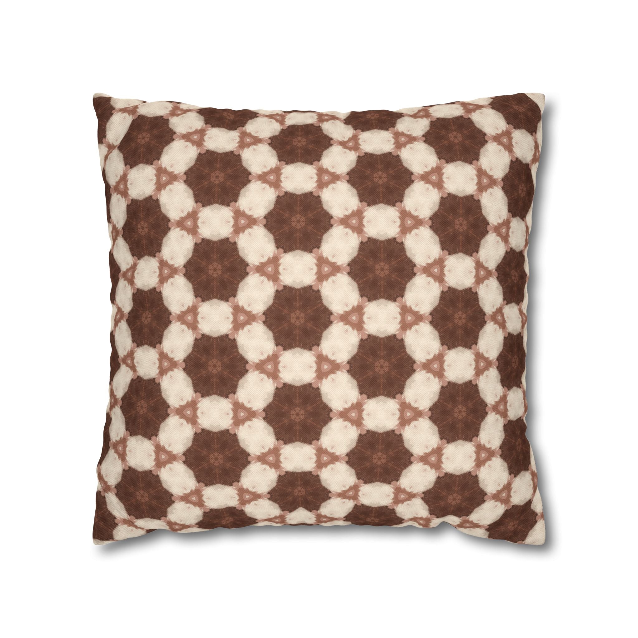 Cream and Brown Geometric THROW PILLOW COVER– Vintage Moroccan Pattern