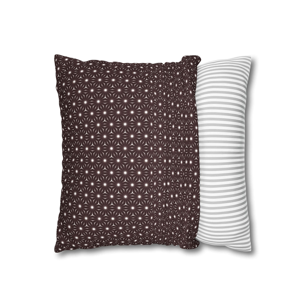 Brown Starburst Decorative THROW PILLOW COVER — Square Throw Pillow Cover
