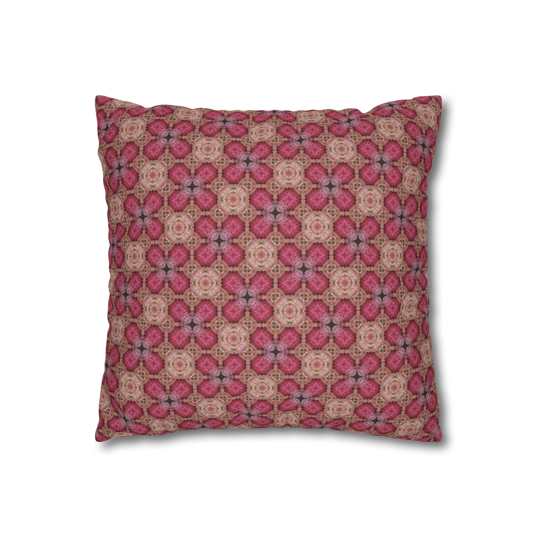 Mosaic Rose Decorative THROW PILLOW COVER — Boho Patterned Throw Pillow Cover