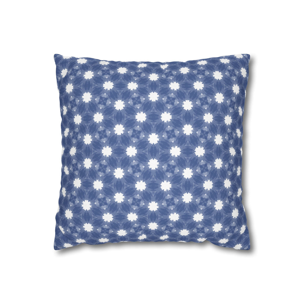 Blue and white Floral Pattern THROW PILLOW COVER — Square Decorative Throw Pillow Cover
