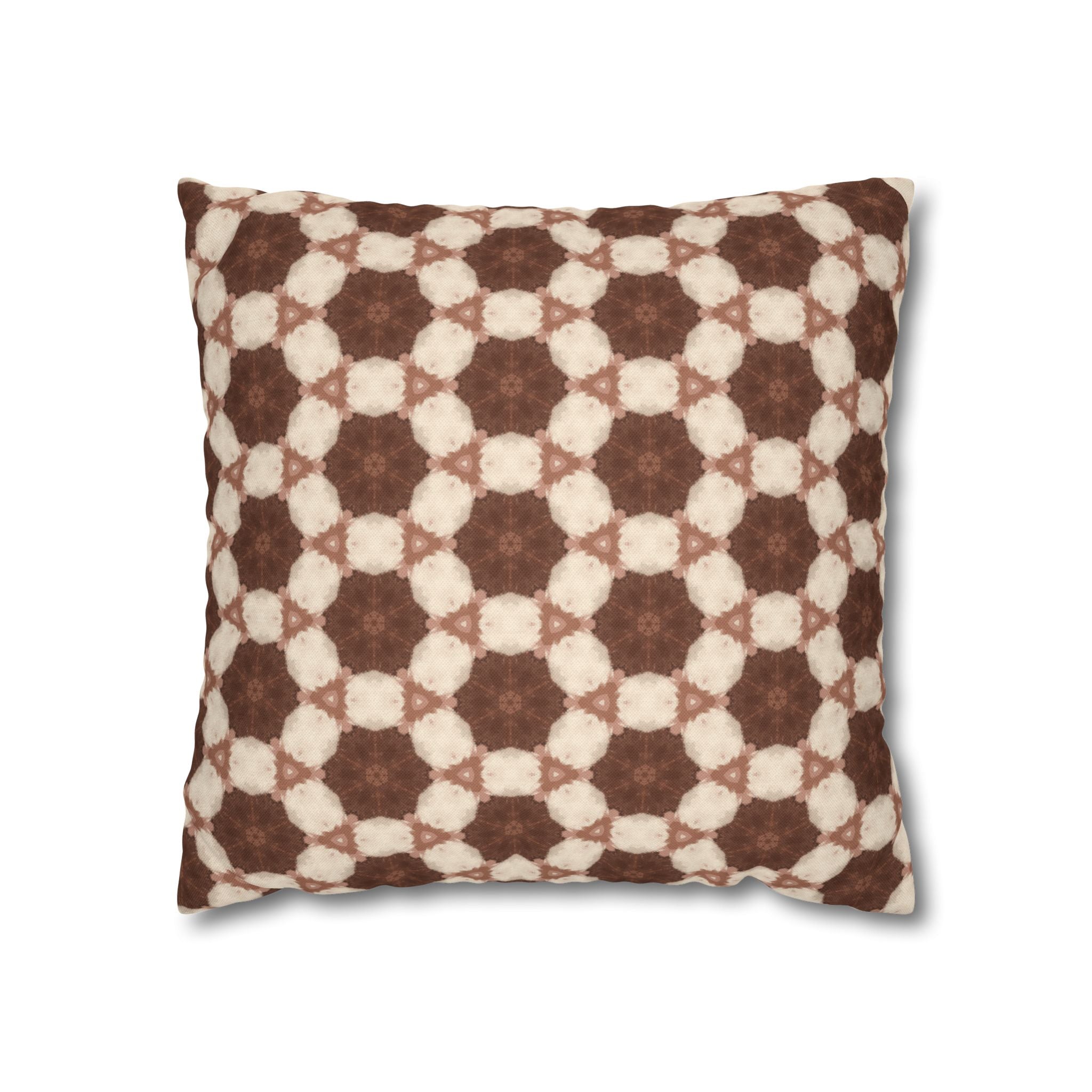 Cream and Brown Geometric THROW PILLOW COVER– Vintage Moroccan Pattern
