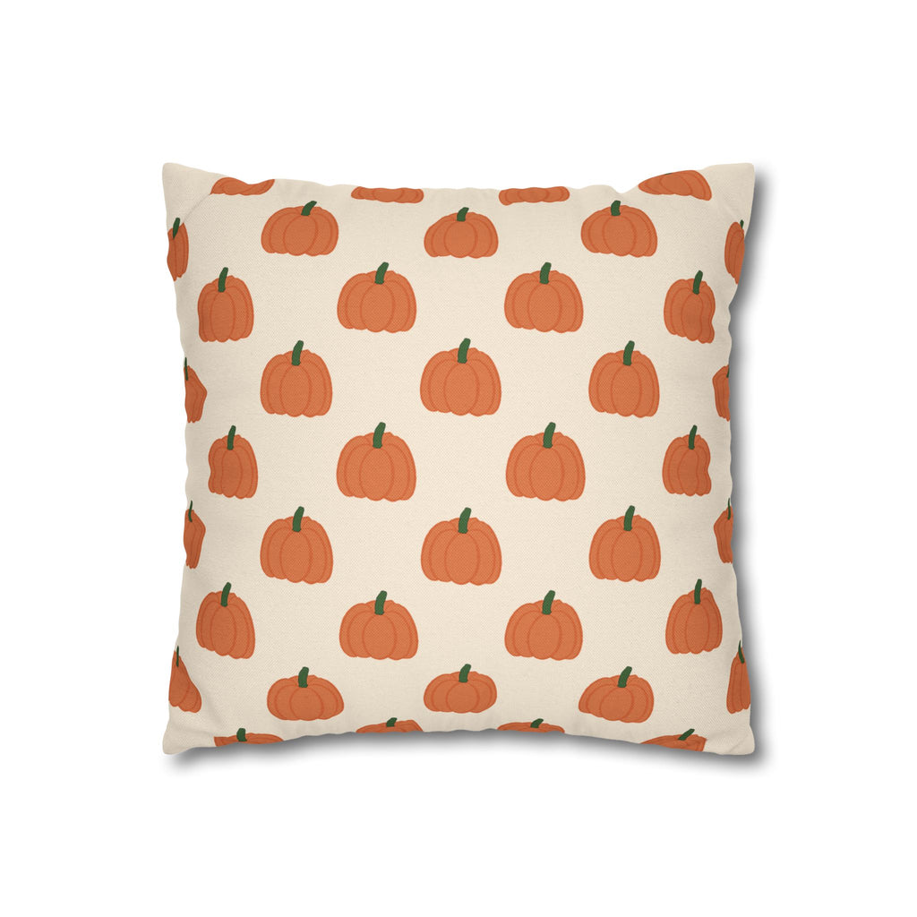 Cream Halloween Pumpkin Pattern THROW PILLOW COVER — Fall Decorative Square Pillow Cover