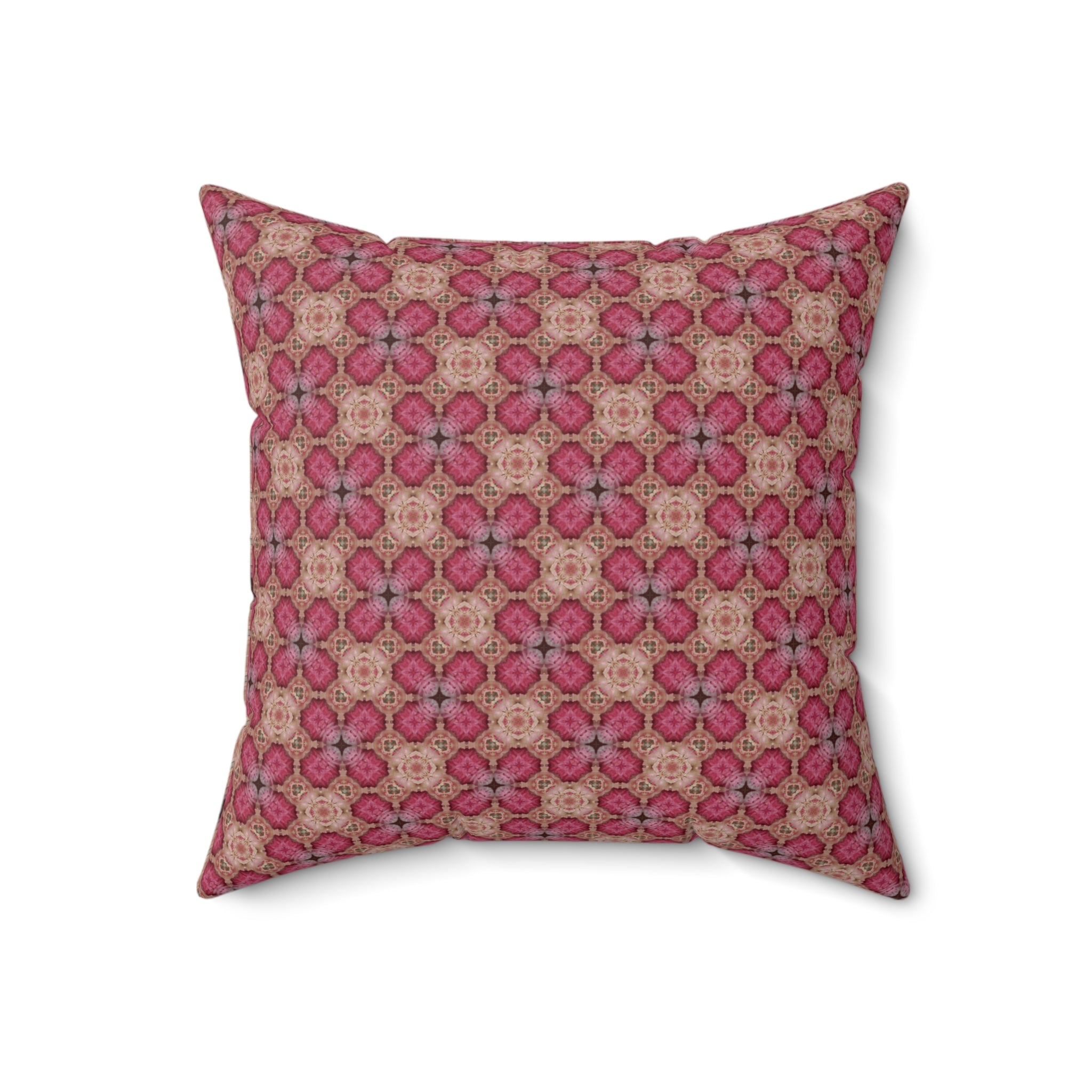 Mosaic Rose Decorative Pillow - Spun Polyester Square Throw Cushion