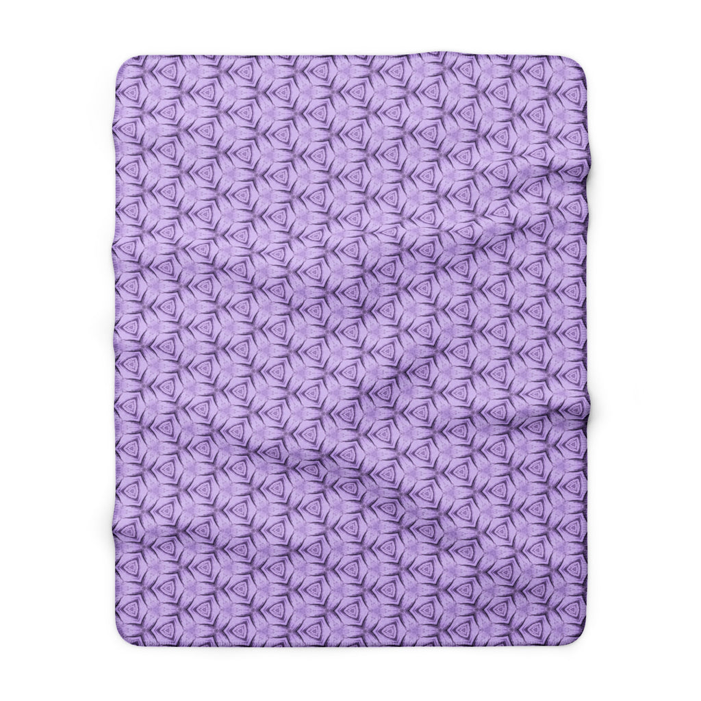 Lavender Petal Geometric Sherpa Blanket — Soft Cozy Fleece Throw for Home & Gifts