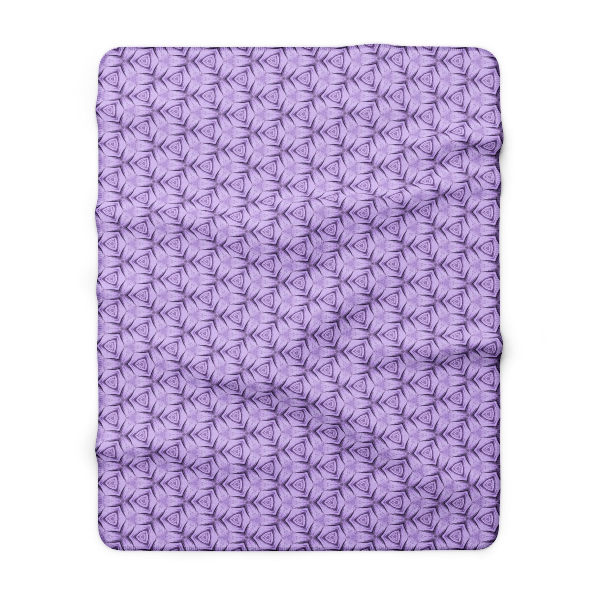 Lavender Petal Geometric Sherpa Blanket — Soft Cozy Fleece Throw for Home & Gifts