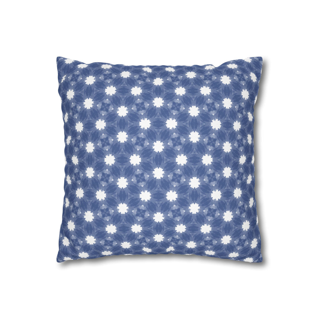 Blue and white Floral Pattern THROW PILLOW COVER — Square Decorative Throw Pillow Cover