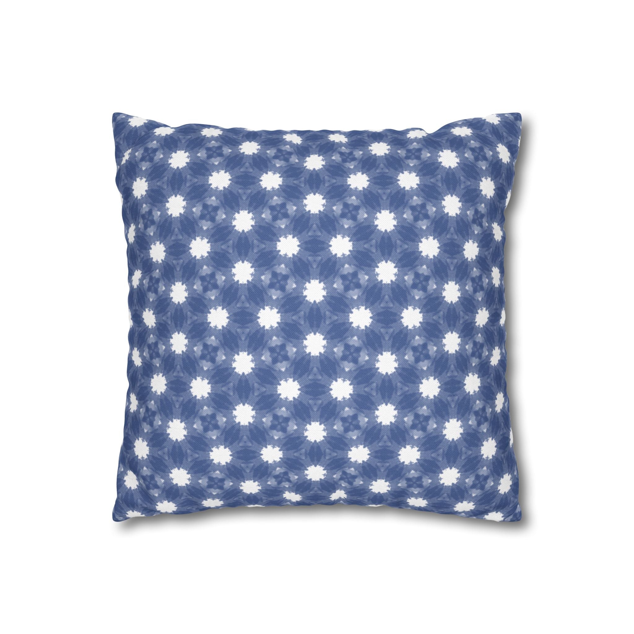 Blue and white Floral Pattern THROW PILLOW COVER — Square Decorative Throw Pillow Cover