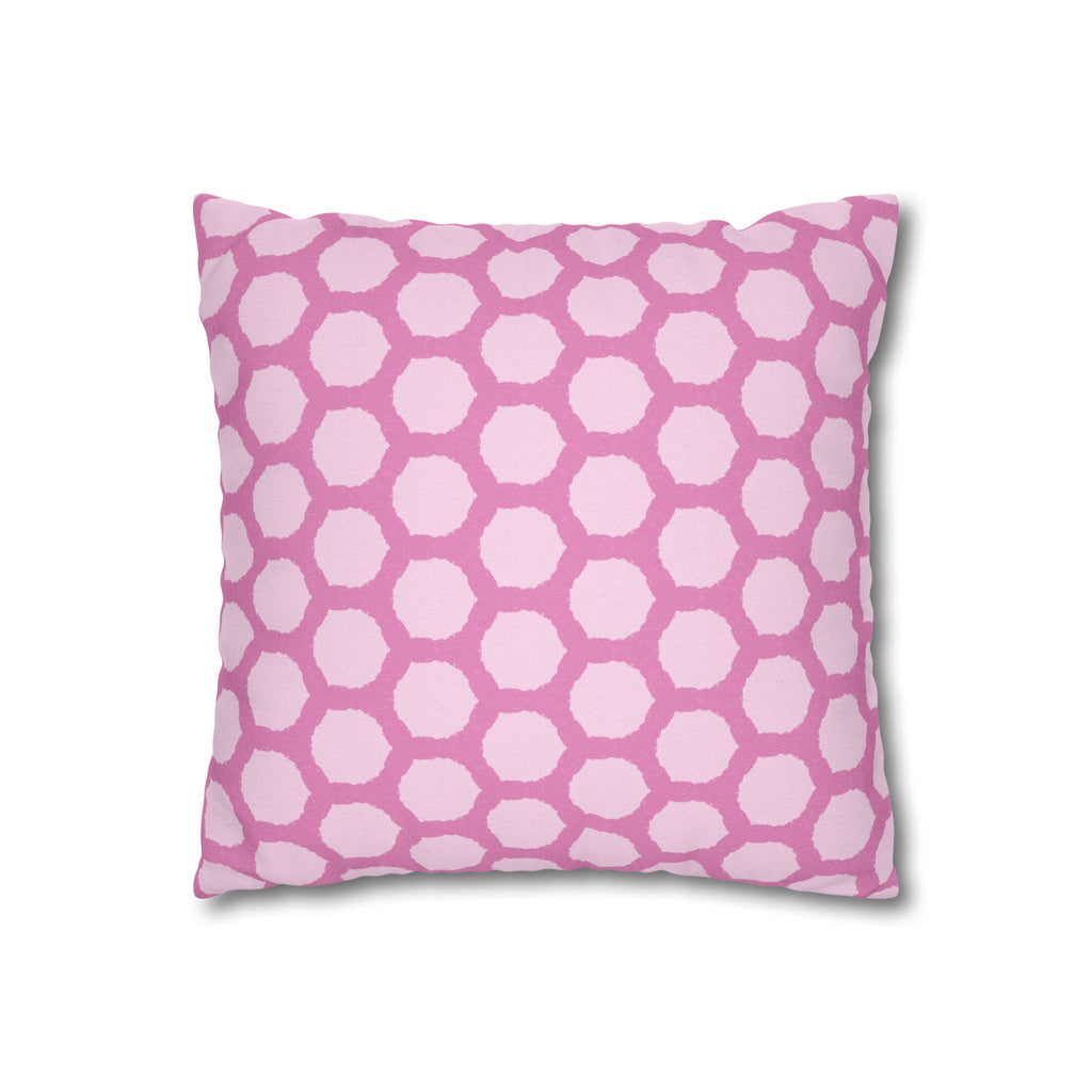 Pink Honeycomb Pattern THROW PILLOW COVER - Decorative Square Throw Pillow Cover