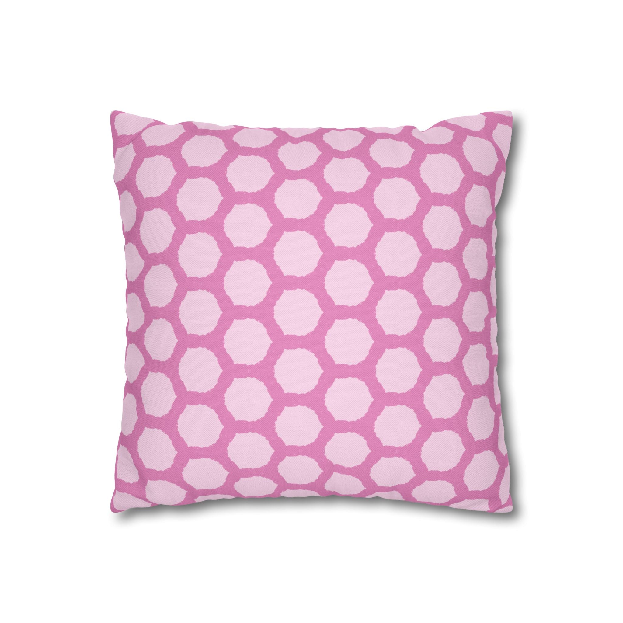 Pink Honeycomb Pattern THROW PILLOW COVER - Decorative Square Throw Pillow Cover