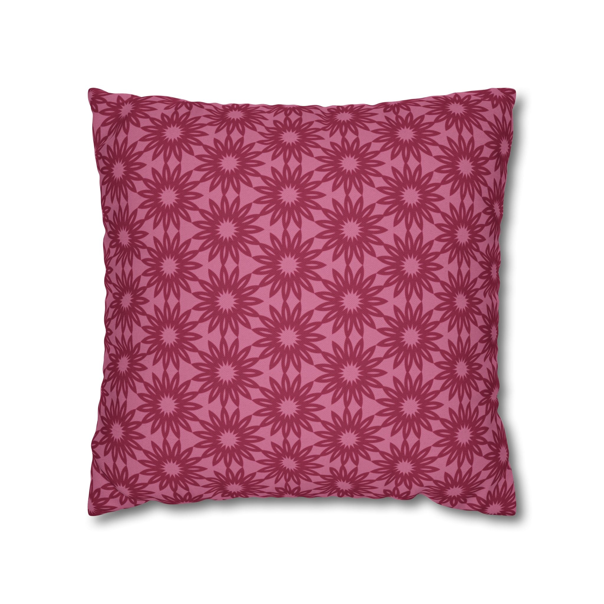 Berry Pink Floral THROW PILLOW COVER — Decorative Square Throw Pillow Cover