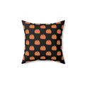 Black Halloween Pumpkin Pattern Pillow — Spun Polyester Decorative Throw Pillow