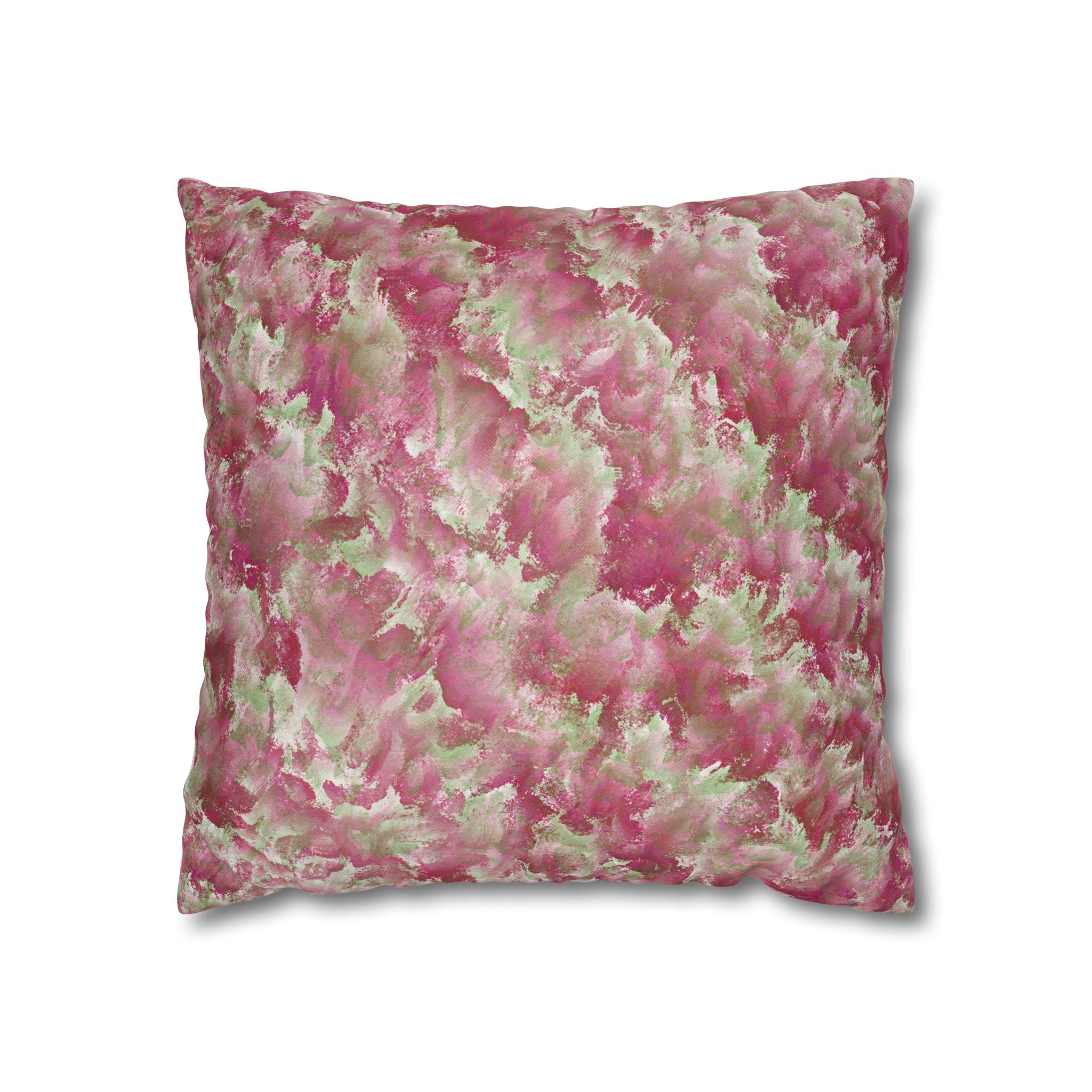 Pink Watercolor Floral THROW PILLOW COVER — Soft Botanical Decorative Pillow Cover