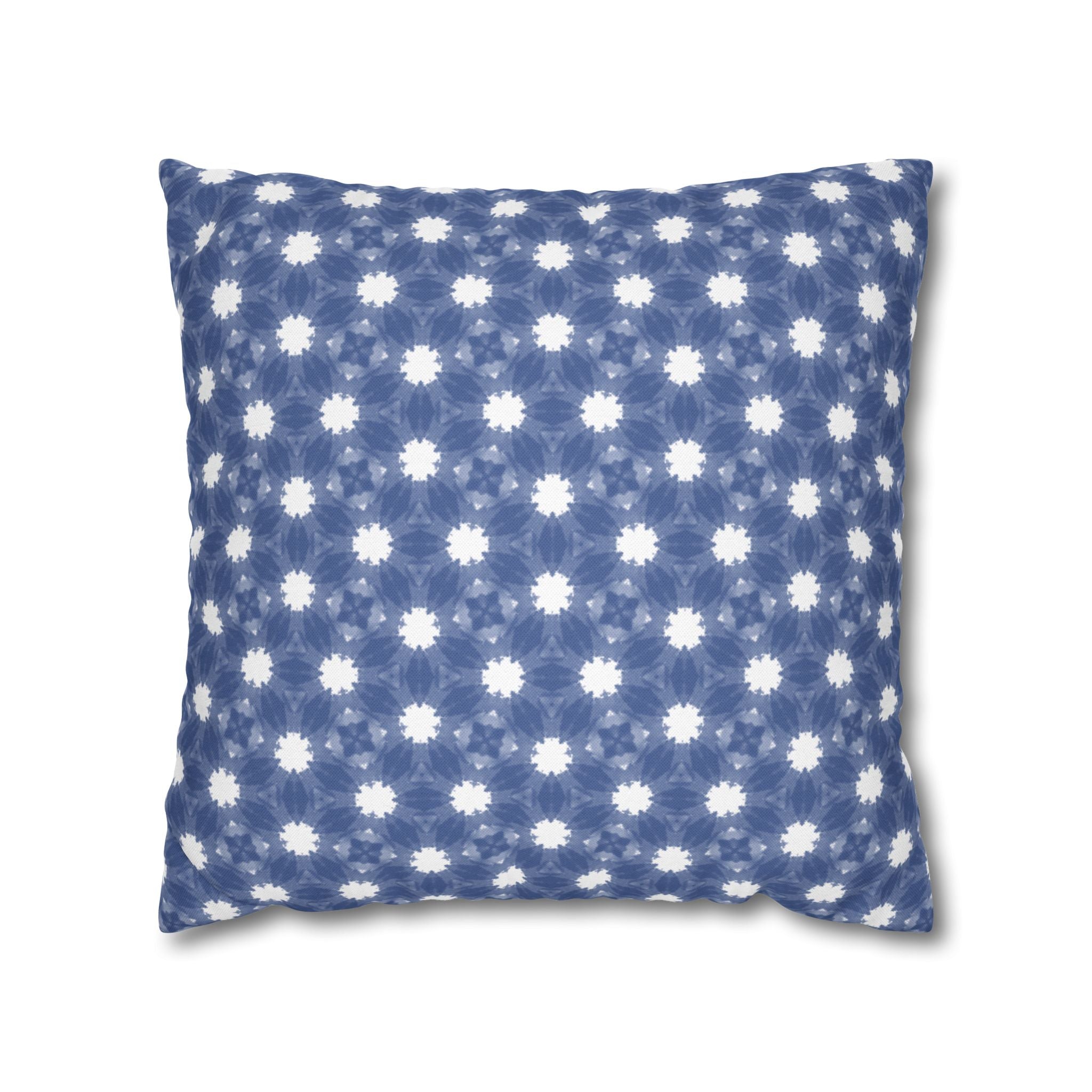Blue and white Floral Pattern THROW PILLOW COVER — Square Decorative Throw Pillow Cover