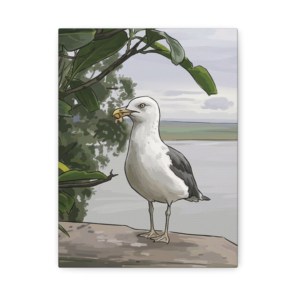 Seagull Coastal Art Canvas — Matte Stretched Wall Decor
