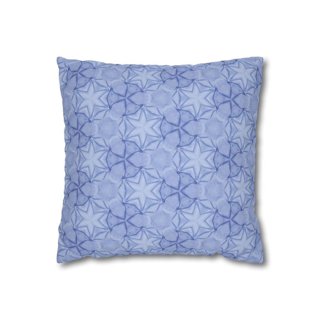Blue Starfish THROW PILLOW COVER — Soft Starburst Decorative Square Throw Pillow Cover