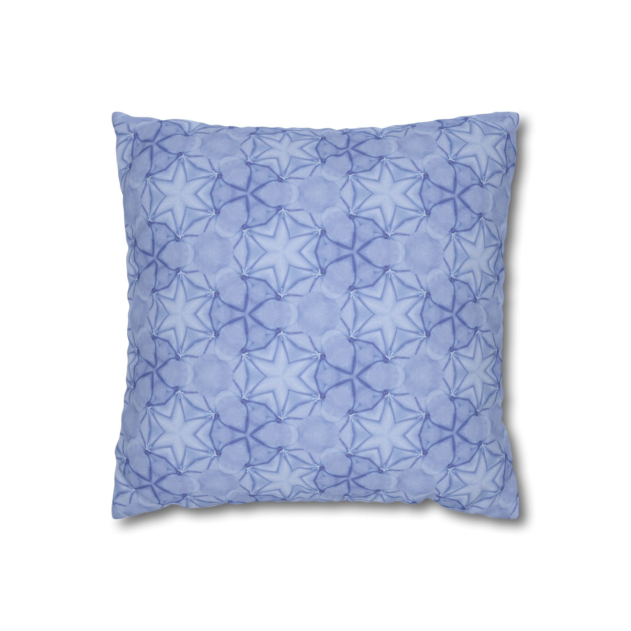 Blue Starfish THROW PILLOW COVER — Soft Starburst Decorative Square Throw Pillow Cover