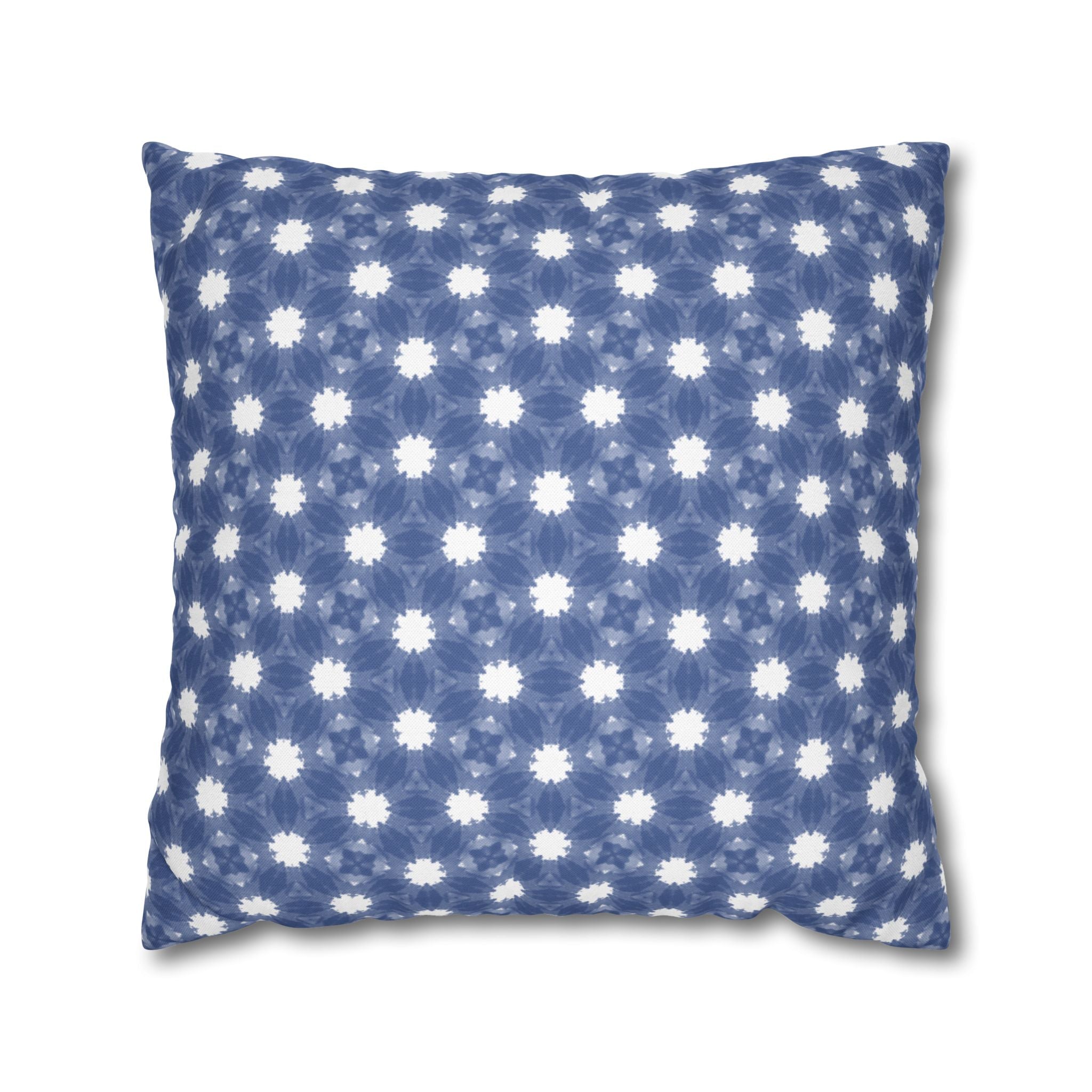 Blue and white Floral Pattern THROW PILLOW COVER — Square Decorative Throw Pillow Cover