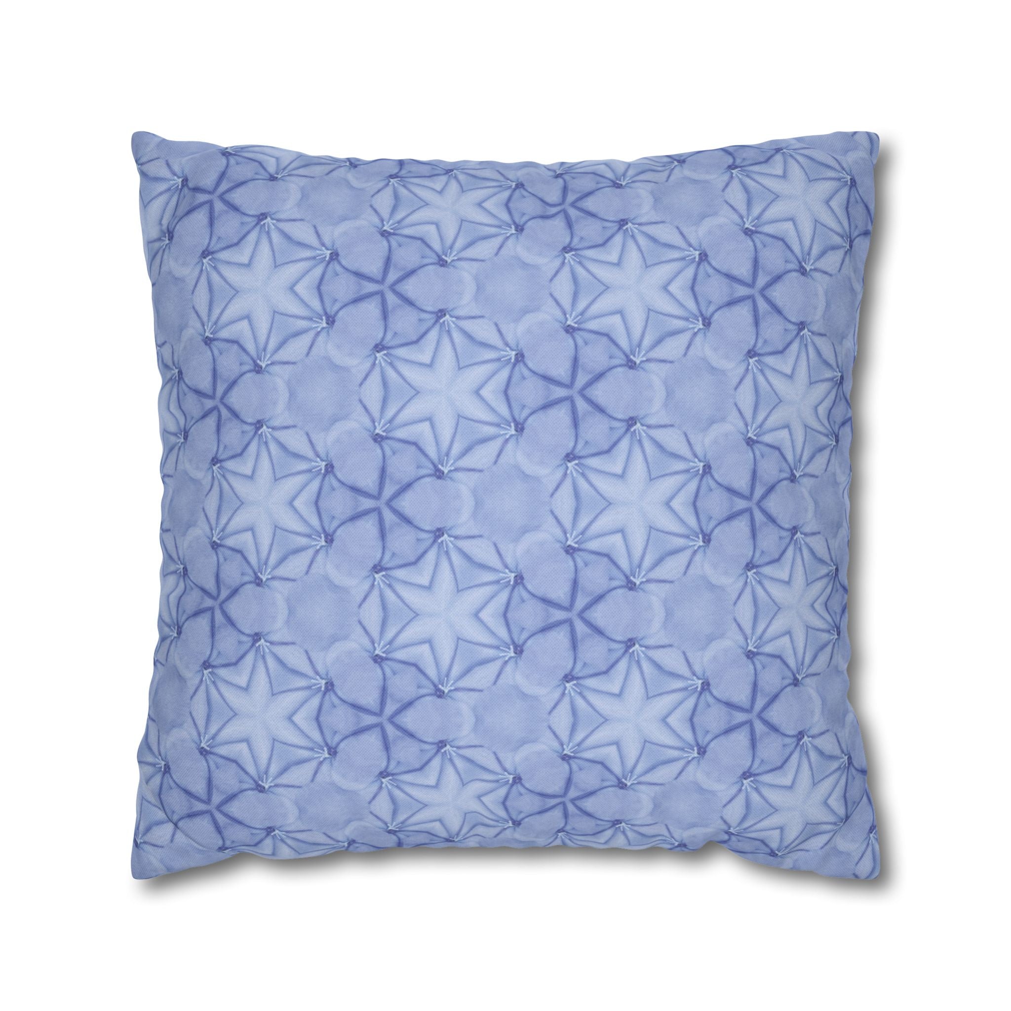 Blue Starfish THROW PILLOW COVER — Soft Starburst Decorative Square Throw Pillow Cover