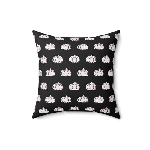 Black and White Pumpkin Pattern Decorative Pillow — Halloween Fall Accent Cushion