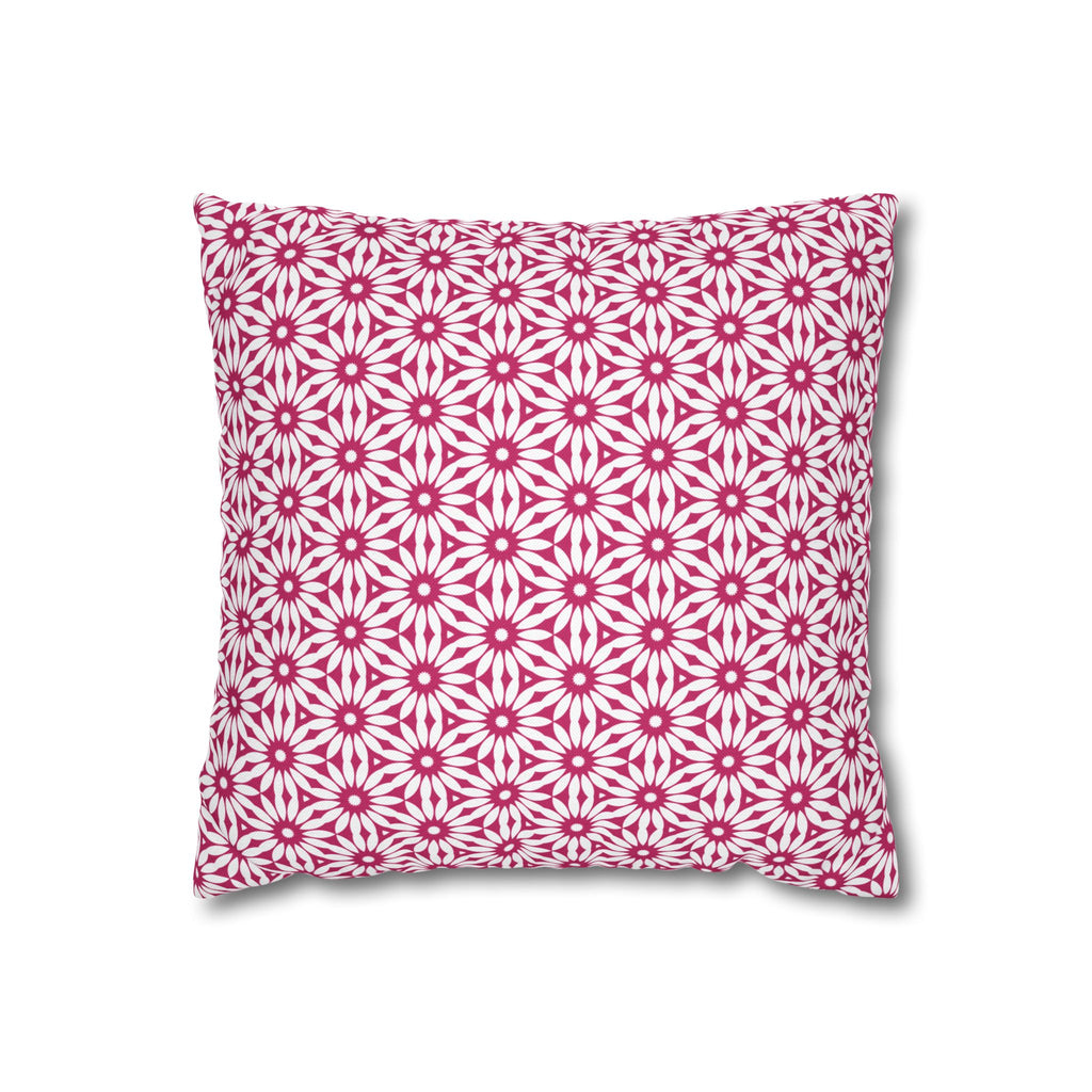 Pink and White Daisy Decorative Pattern THROW PILLOW COVER