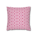 Pink and White Daisy Decorative Pattern THROW PILLOW COVER
