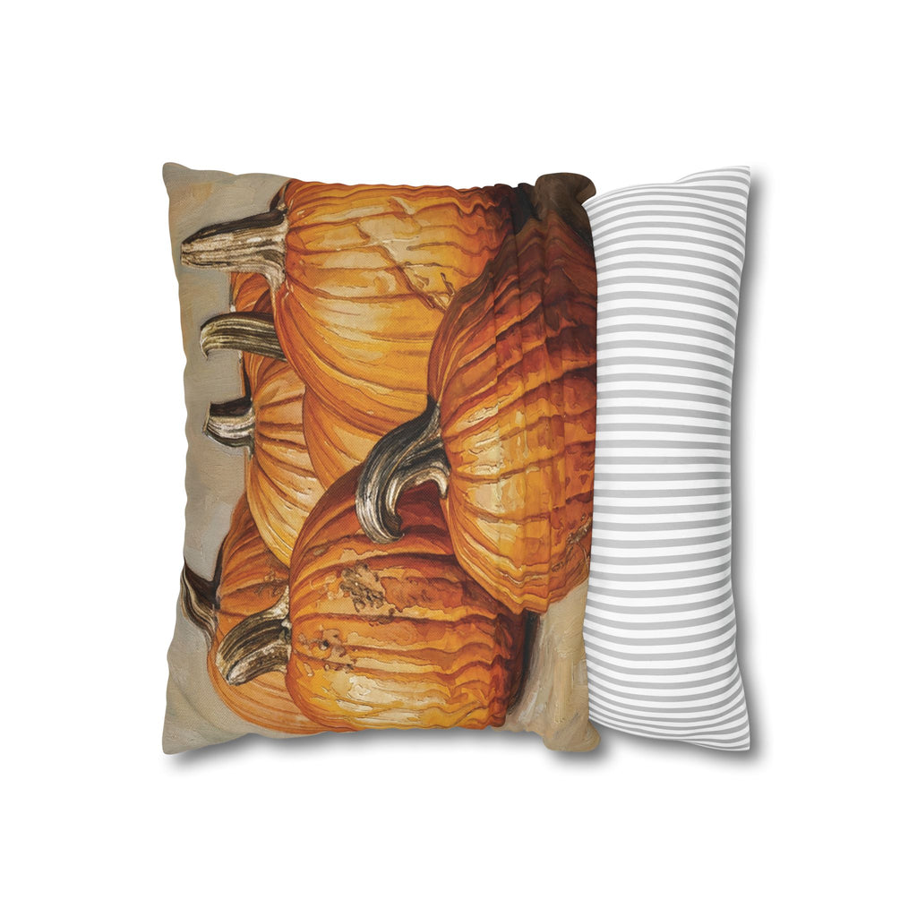 Autumn Pumpkin Decorative THROW PILLOW COVER  — Pumpkin Patch Square Throw Pillow Cover