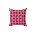 Pink Floral Geometric Throw Pillow — Decorative Square Accent Cushion