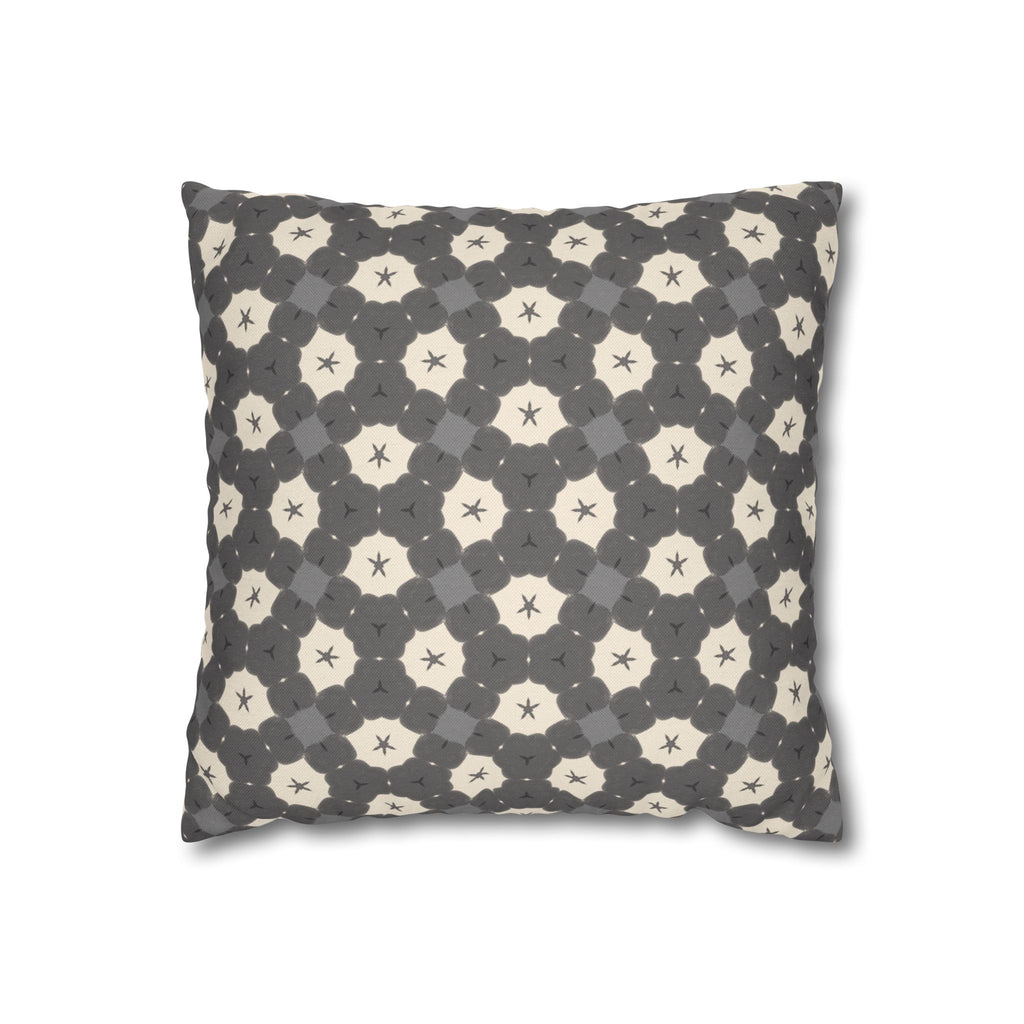 Charcoal and Cream THROW PILLOW COVER — Gray Geometric Patterned Decorative Throw Pillow Cover