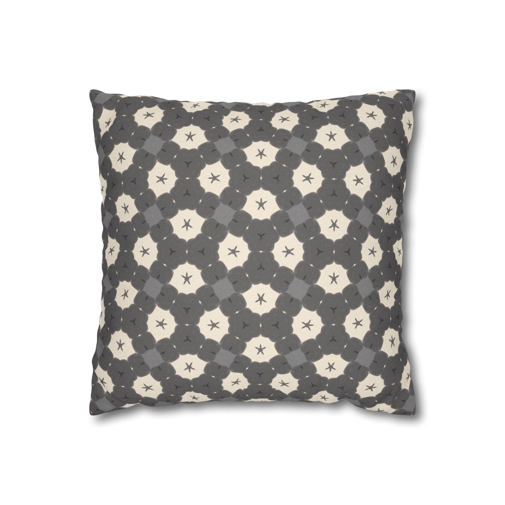 Charcoal and Cream THROW PILLOW COVER — Gray Geometric Patterned Decorative Throw Pillow Cover