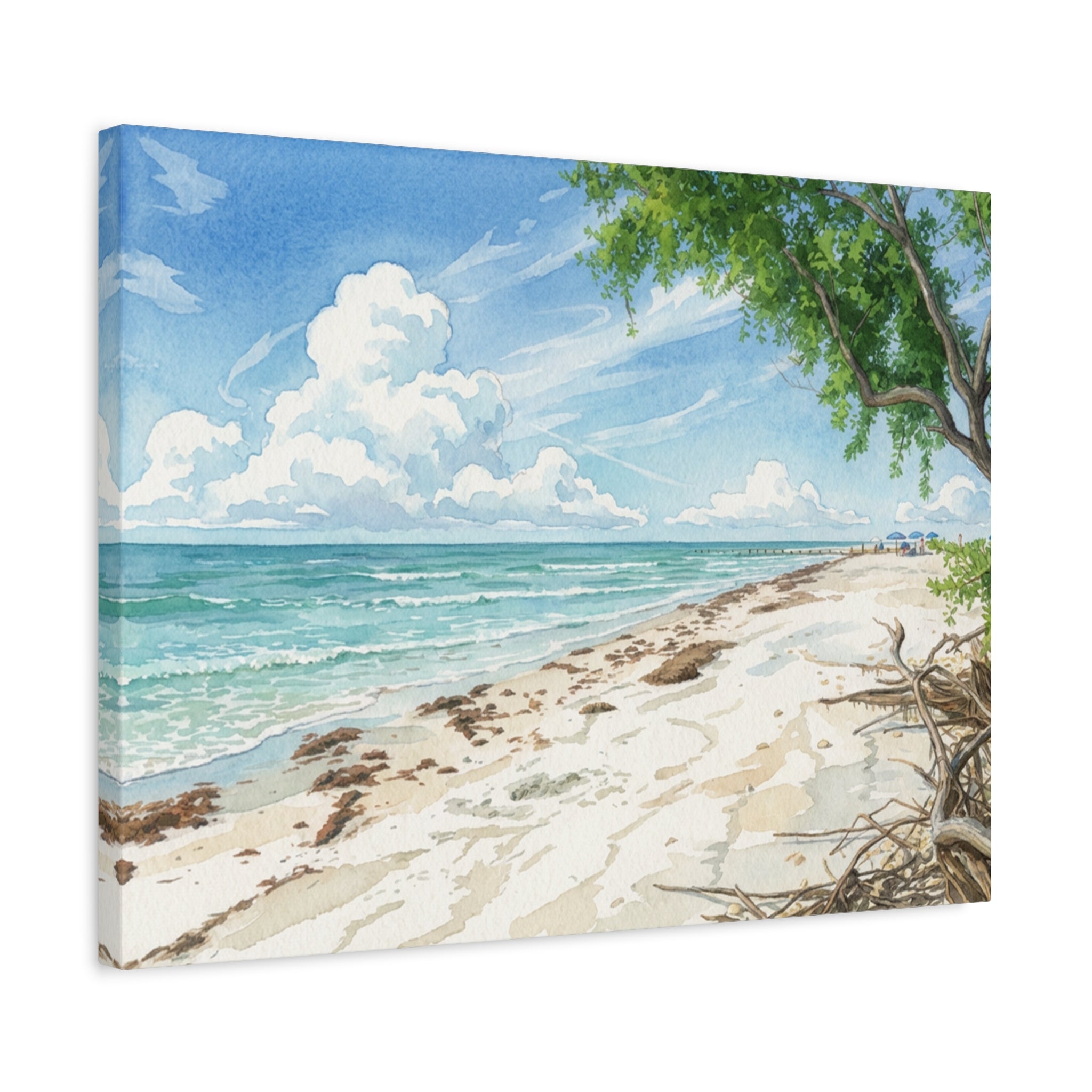 Coastal Beach Scene Matte Stretched Canvas (1.25")