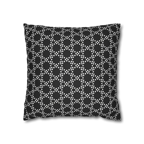 Black and White Lattice Dot Pattern THROW PILLOW COVER — Modern Decorative Throw Pillow