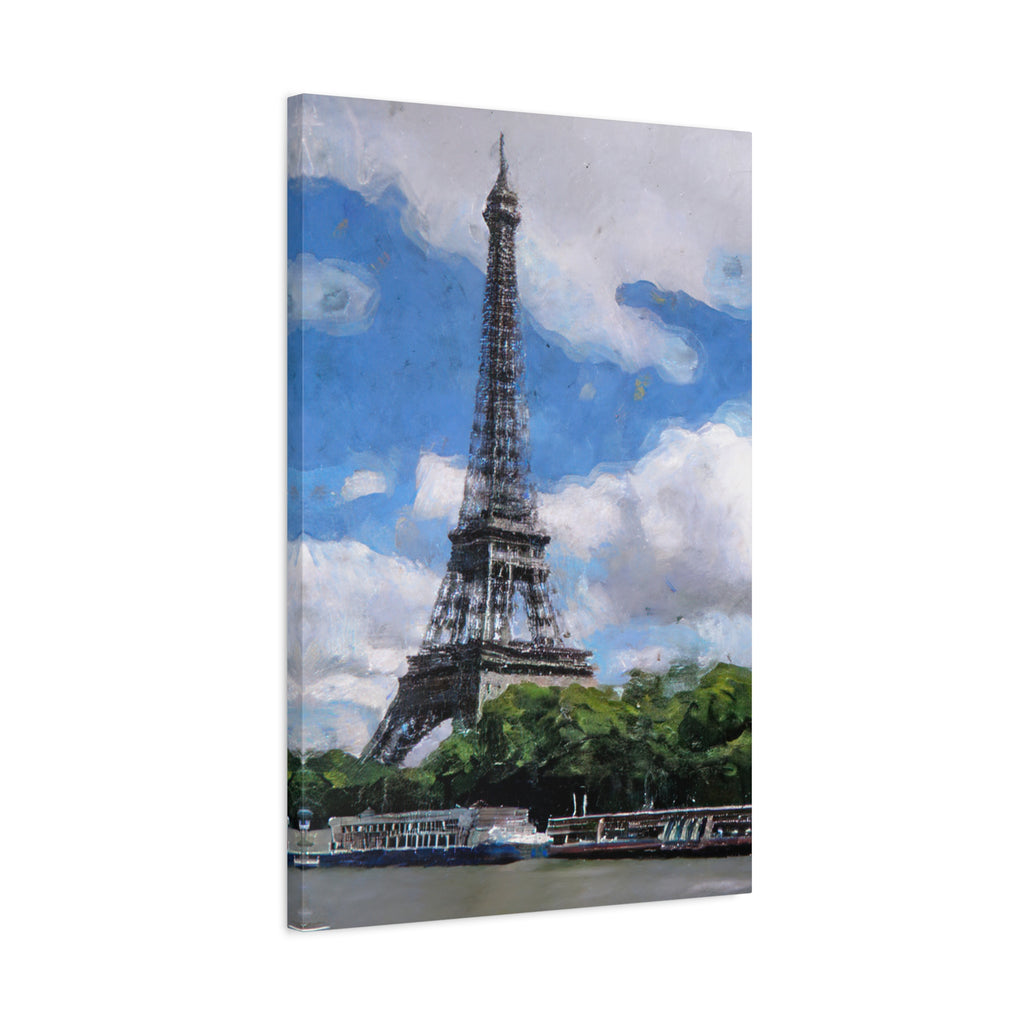 Artistic Eiffel Tower Canvas Wall Art, French Decor, Home Gallery, Travel Lover Gift, Modern Wall Hanging, Gallery Wrap Print