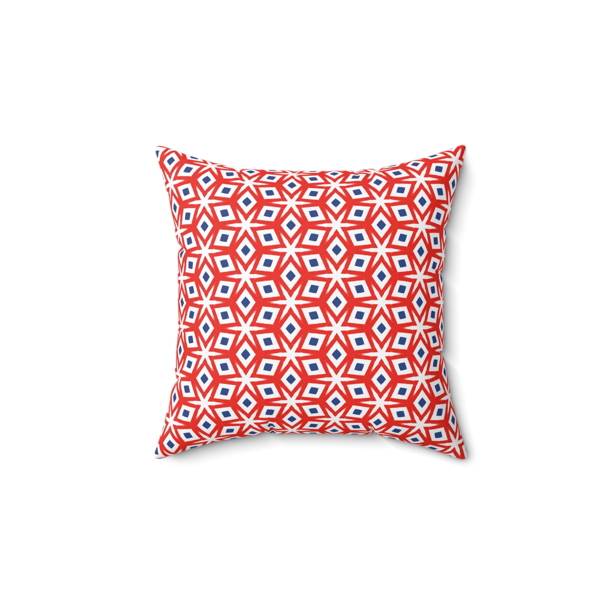 July 4th Fun Holiday Throw Pillow — Patriotic Spun Polyester Cushion