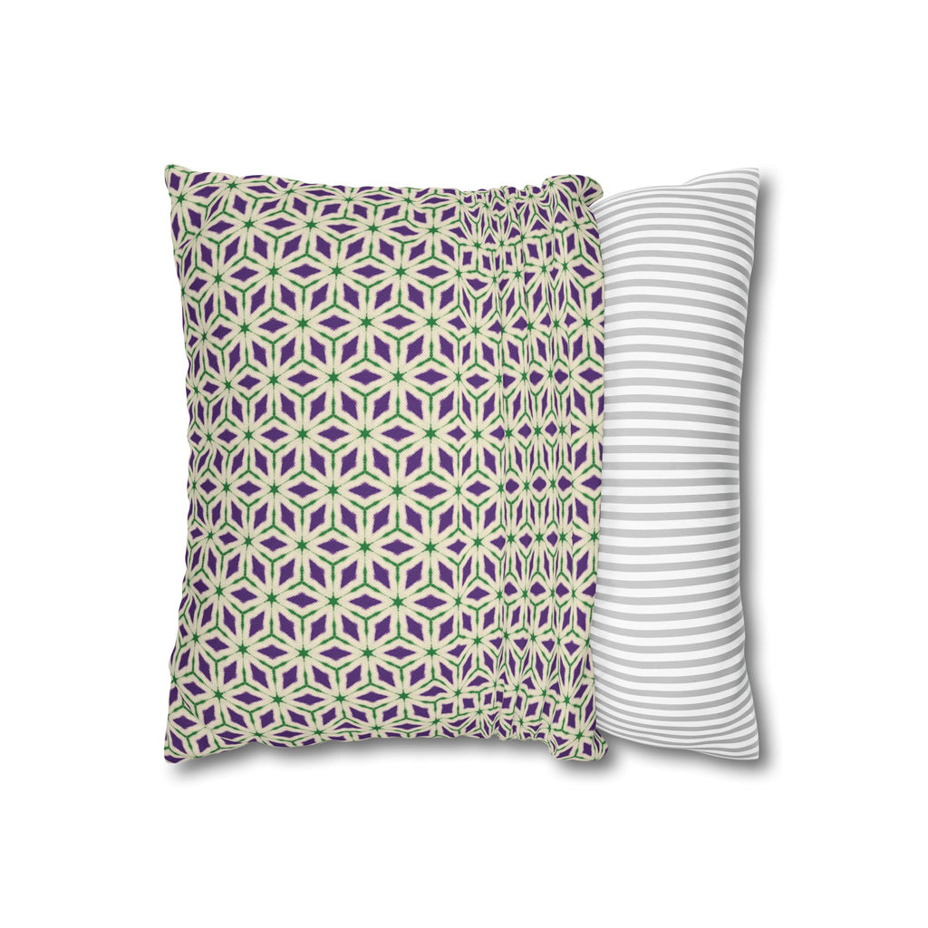 Purple & Green Floral THROW PILLOW COVER — Modern Moroccan Pattern Throw Pillow Cover