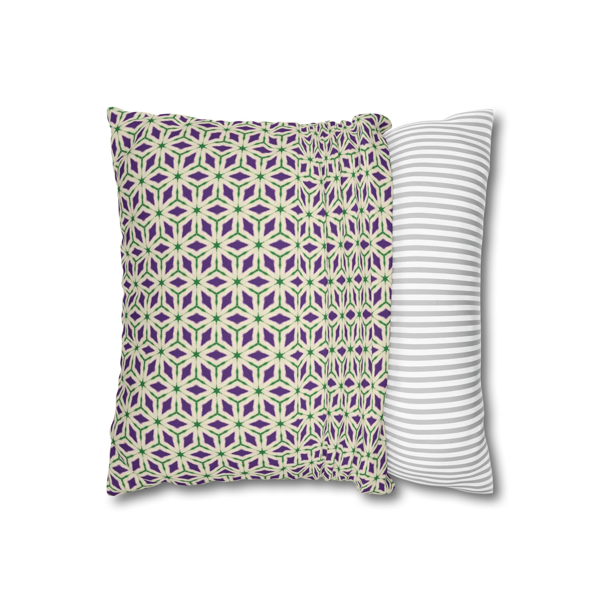 Purple & Green Floral THROW PILLOW COVER — Modern Moroccan Pattern Throw Pillow Cover