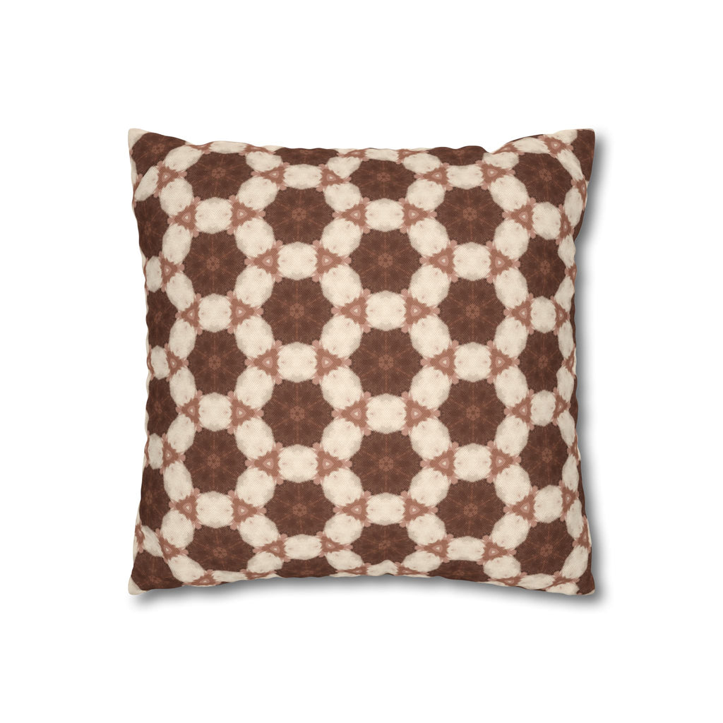 Cream and Brown Geometric THROW PILLOW COVER– Vintage Moroccan Pattern