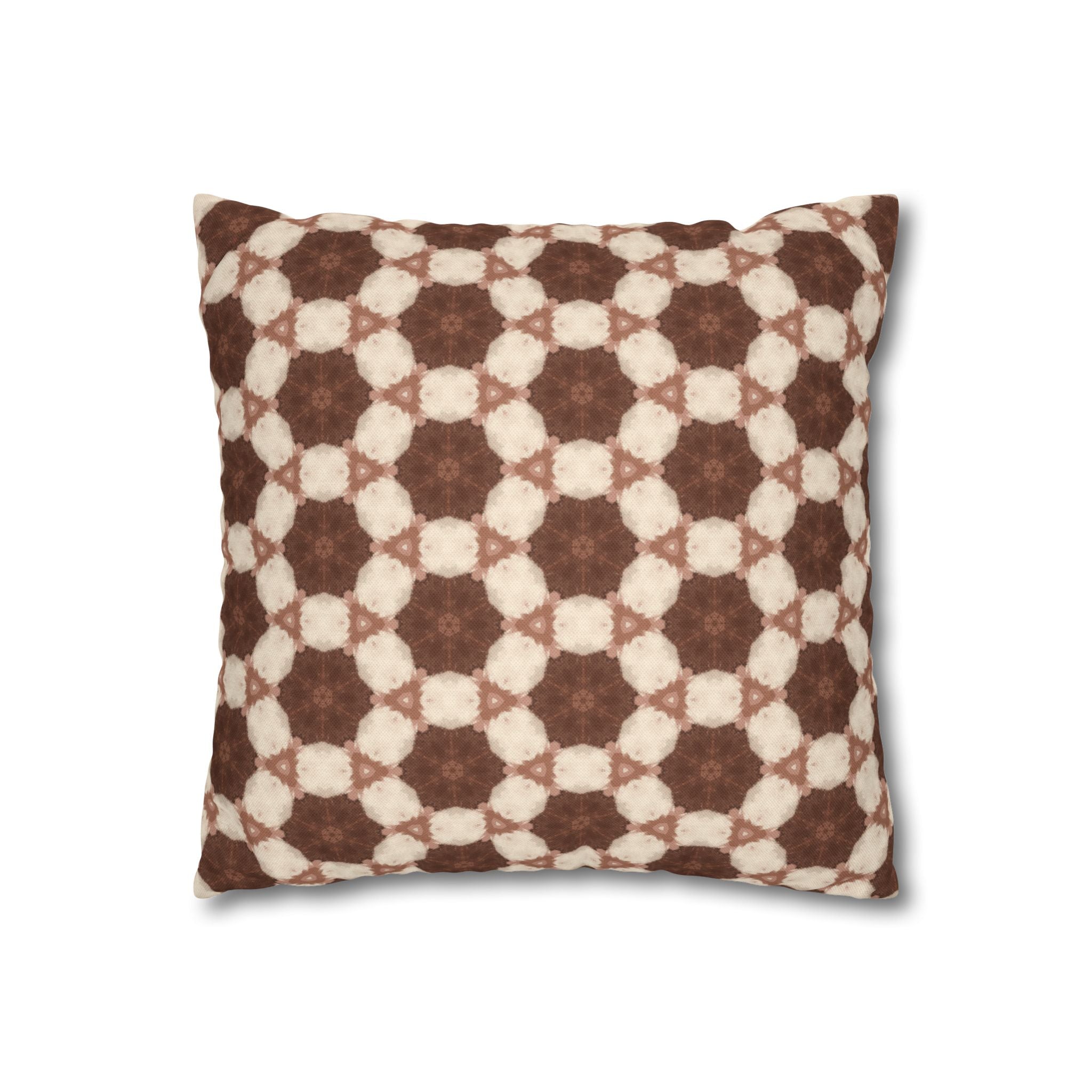 Cream and Brown Geometric THROW PILLOW COVER– Vintage Moroccan Pattern